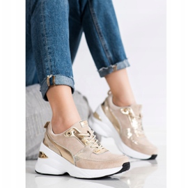 Filippo Zapatillas de cuero con cuña beige 1