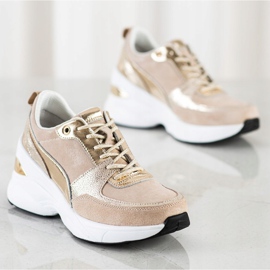 Filippo Zapatillas de cuero con cuña beige 3