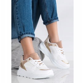 SHELOVET Zapatillas con estilo con malla blanco 1