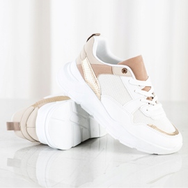 SHELOVET Zapatillas con estilo con malla blanco 2