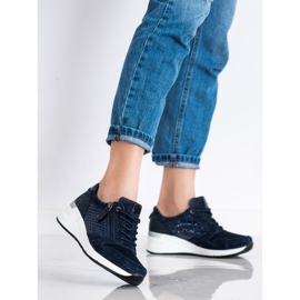 Filippo Zapatillas de cuero azul marino 3
