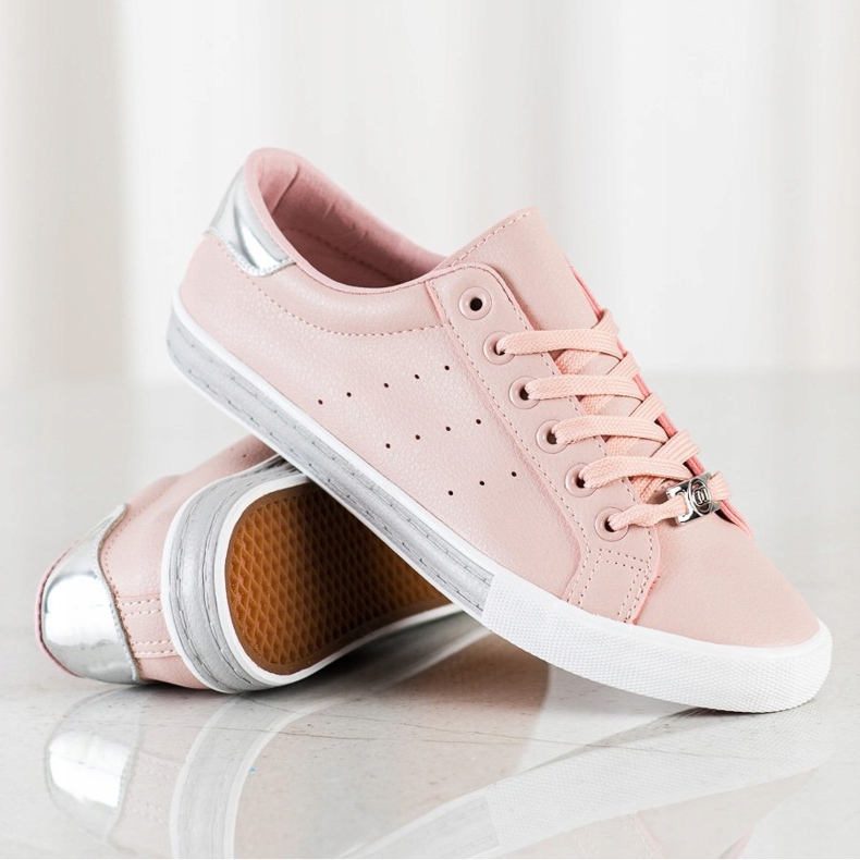 SHELOVET Zapatillas bajas con cuero ecológico rosado 1 SHELOVET Zapatillas bajas con cuero ecológico rosado 1