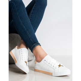 SHELOVET Zapatillas bajas con cuero ecológico blanco 2