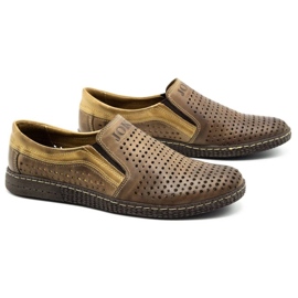 Joker Zapatos de verano sin cordones para hombre marrones 730J marrón 4