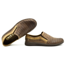 Joker Zapatos de verano sin cordones para hombre marrones 730J marrón 2