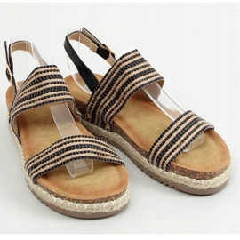 Sandalias alpargatas negras FD-50 Black beige negro 1