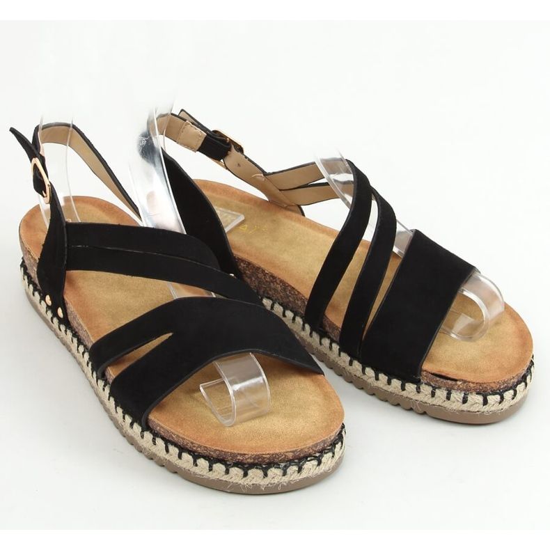 Negro Sandalias alpargatas Boho FD002 Negro 1