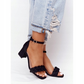 PS1 Sandalias de tacón de ante negras de Long Island negro 3