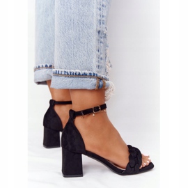 PS1 Sandalias de tacón de ante negras de Long Island negro 1
