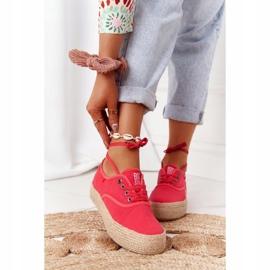 Alpargatas con cordones en una plataforma trenzada Big Star FF274141 Rojo 1