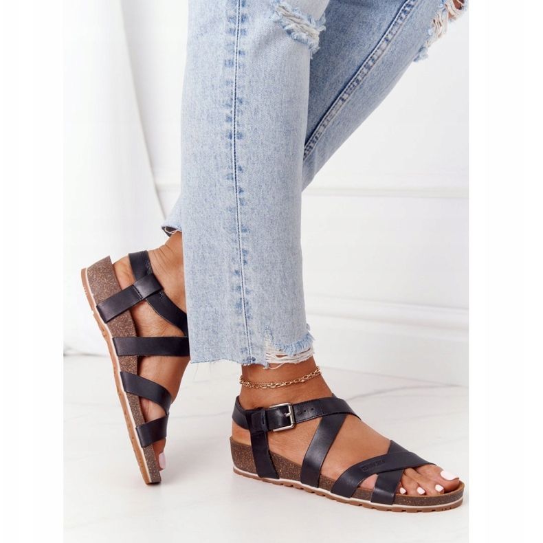 Sandalias negras en la suela de corcho Big Star DD274A009 negro 2