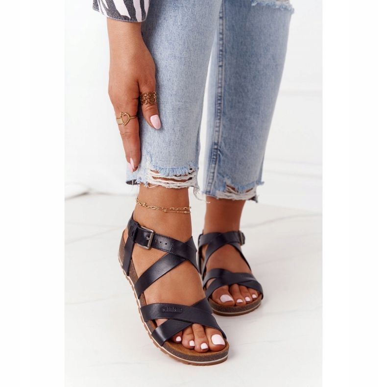 Sandalias negras en la suela de corcho Big Star DD274A009 negro 1