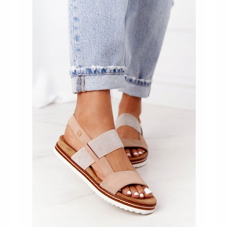 EVE Sandalias Con Puño Plateado Beige Almería 2