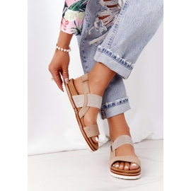 EVE Sandalias Con Puño Plateado Beige Almería 3