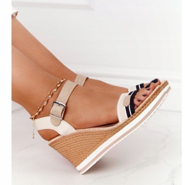 PG1 Sandalias de cuña beige tropical 1