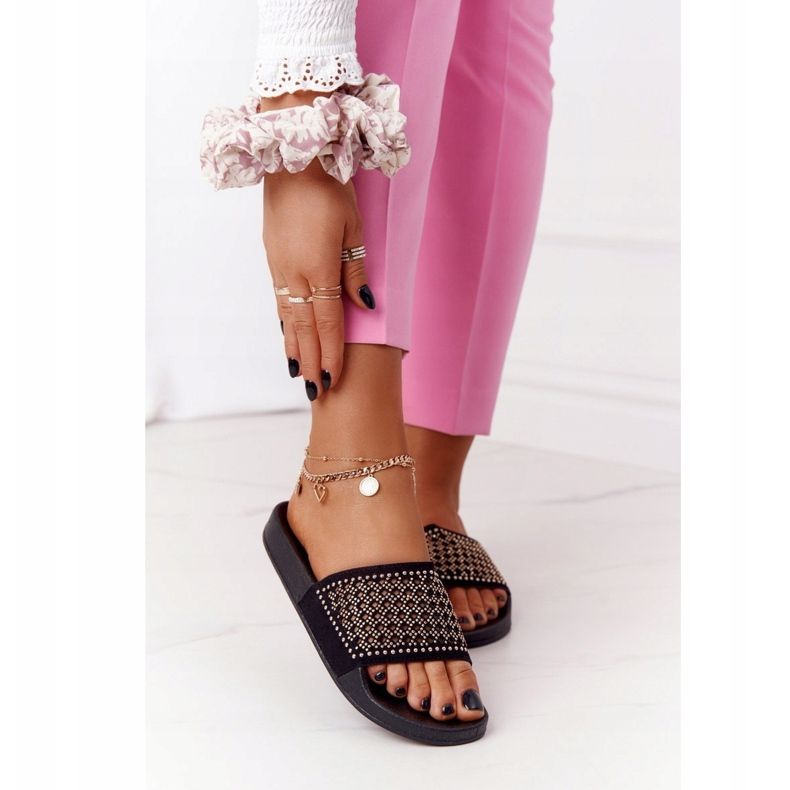 EVE Pantuflas Tonya de Goma Negra con Lentejuelas negro 1