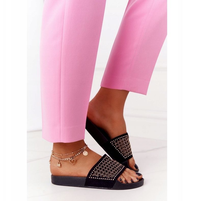 EVE Pantuflas Tonya de Goma Negra con Lentejuelas negro 2