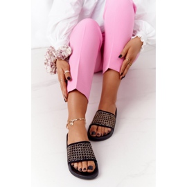 EVE Pantuflas Tonya de Goma Negra con Lentejuelas negro 5