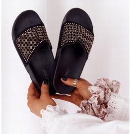 EVE Pantuflas Tonya de Goma Negra con Lentejuelas negro 6