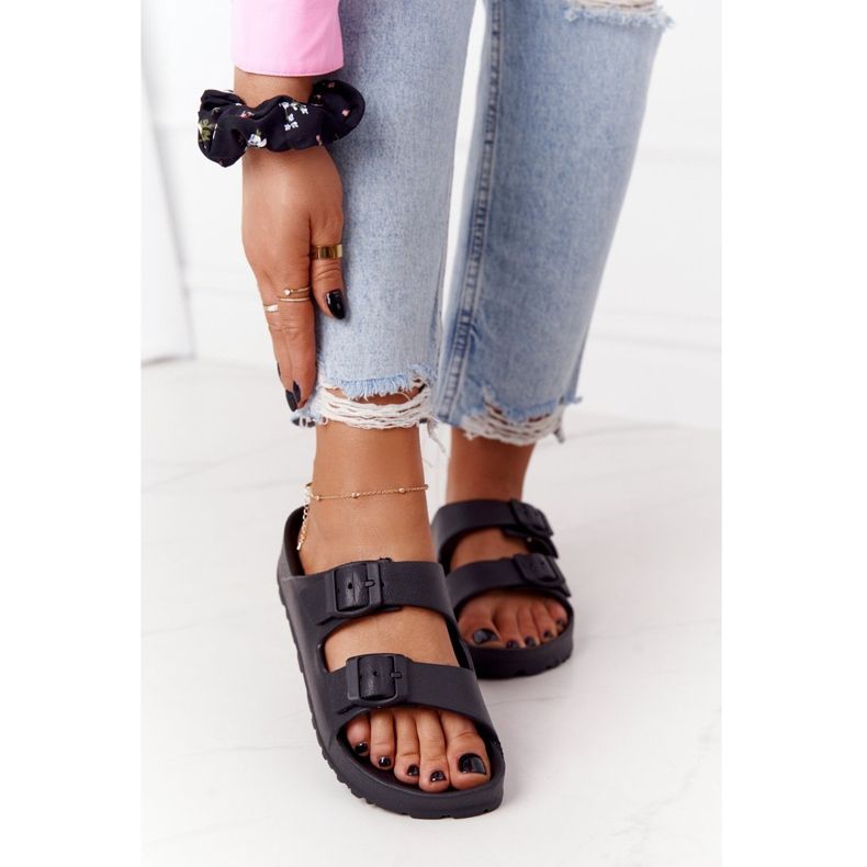 NEWS Pantuflas de goma Stacy negras para mujer negro 2