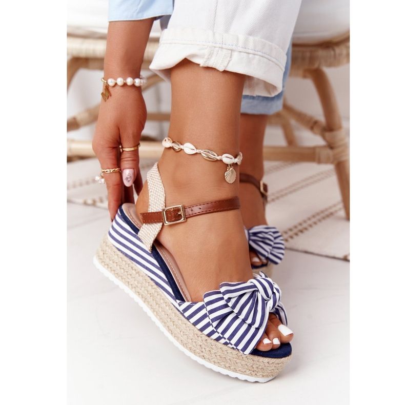 PG1 Sandalias Cuña Azul Marino La Isla Bonita blanco multicolor 1