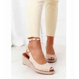 PG1 Sandalias de cuña beige con trenzas beige Las Palomas 3