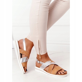 Sandalias de ante Sergio Leone SK039 Beige y Plata 4