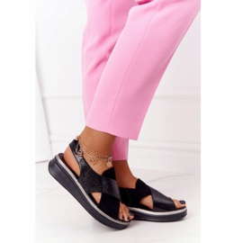 Sandalias sin cordones en la plataforma negra Sergio Leone SK029 negro 3