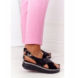 Sandalias sin cordones en la plataforma negra Sergio Leone SK029 negro 4