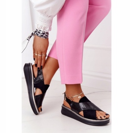 Sandalias sin cordones en la plataforma negra Sergio Leone SK029 negro 5