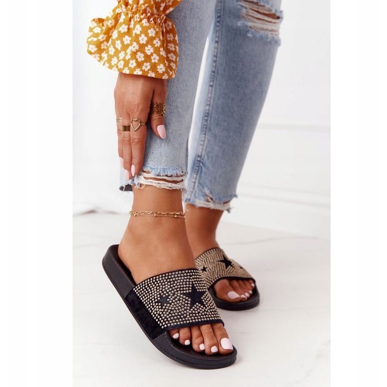 EVE Pantuflas de Goma Edie Negra con Chorros negro 2