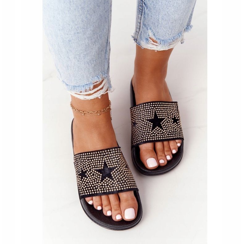 EVE Pantuflas de Goma Edie Negra con Chorros negro 1