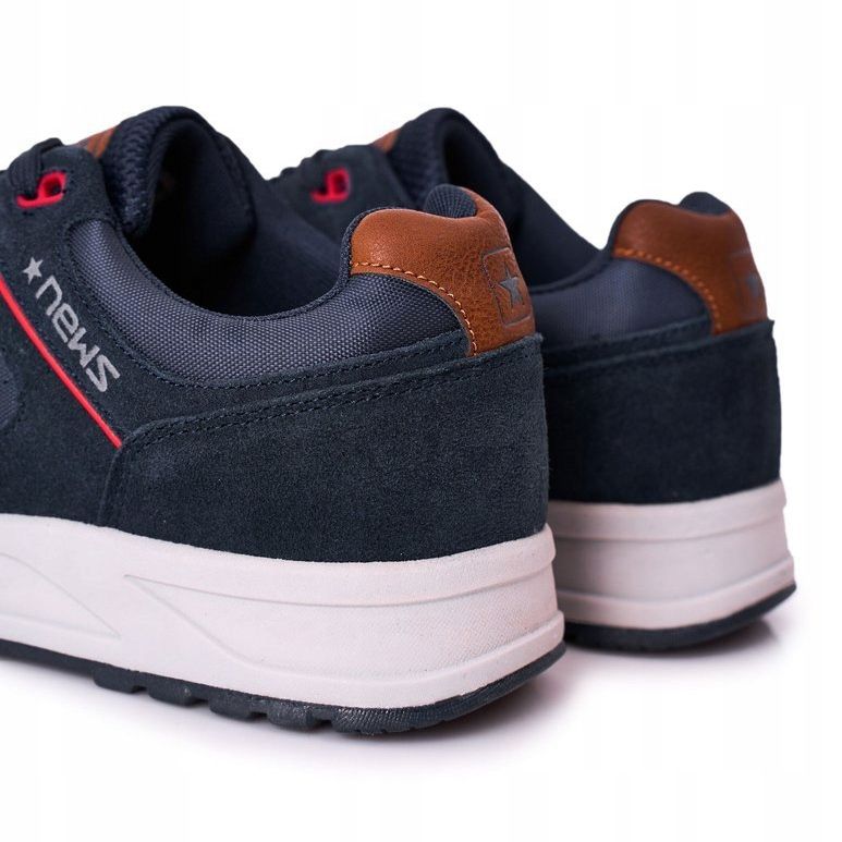 NEWS Zapatillas deportivas de hombre Sneakers Navy Fabian azul marino 1