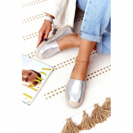 Alpargatas De Piel Con Suela Trenzada Big Star HH274504 Plata 2