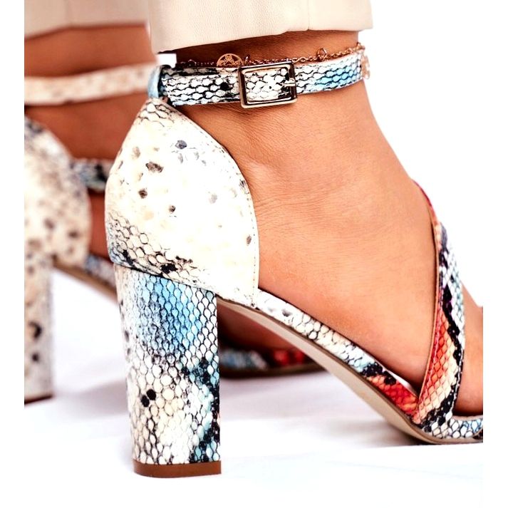 Sandalias de Mujer en Tacón Alto Sergio Leone Red Snake SK870 beige multicolor 3 Sandalias de Mujer en Tacón Alto Sergio Leone Red Snake SK870 beige multicolor 3