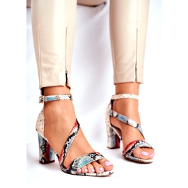 Sandalias de Mujer en Tacón Alto Sergio Leone Red Snake SK870 beige multicolor 1 Sandalias de Mujer en Tacón Alto Sergio Leone Red Snake SK870 beige multicolor 1