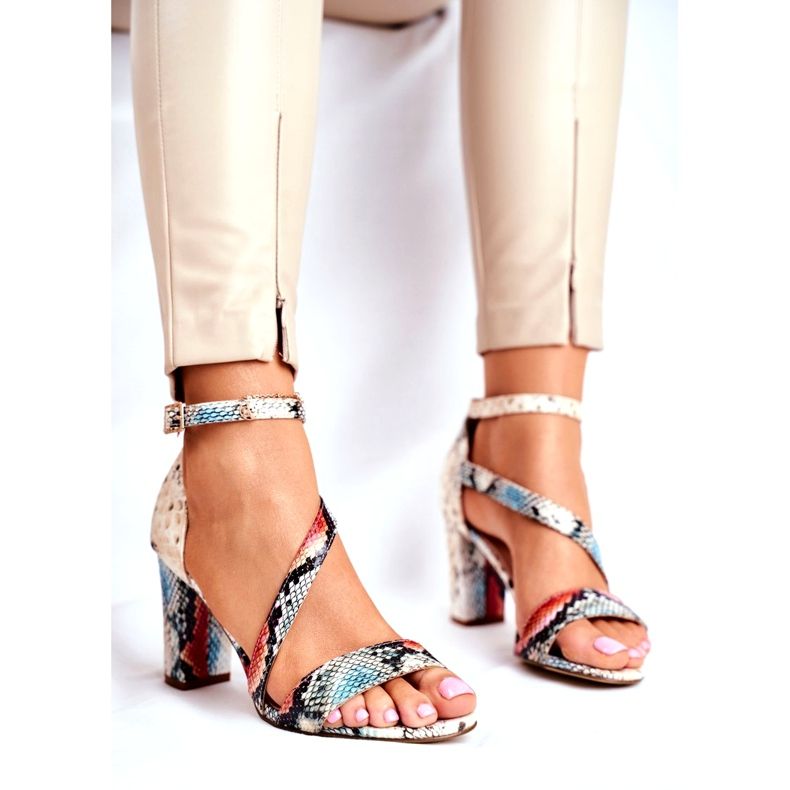 Sandalias de Mujer en Tacón Alto Sergio Leone Red Snake SK870 beige multicolor 1 Sandalias de Mujer en Tacón Alto Sergio Leone Red Snake SK870 beige multicolor 1