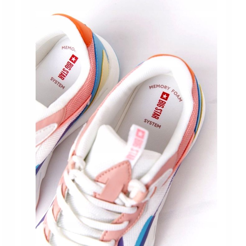 Zapatos Deportivos de Mujer Memory Foam Big Star HH274809 Blanco-Rosa violeta azul rosado amarillo 4
