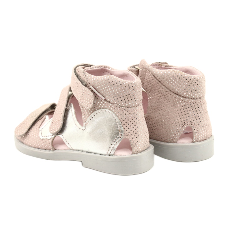 Mazurek Sandalias de cuero para niñas High Preventive 291 Pink-Silver rosa 2