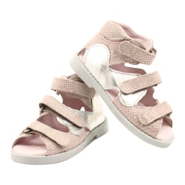 Mazurek Sandalias de cuero para niñas High Preventive 291 Pink-Silver rosa 3