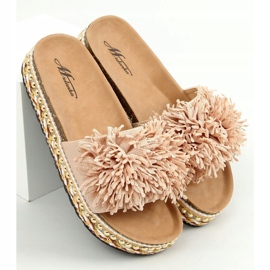 Beige 2260 Zapatillas beige en la suela decorada 1