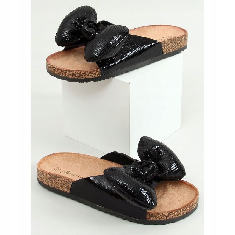 Pantuflas Mickey negras con lazo N-79 Negro 1