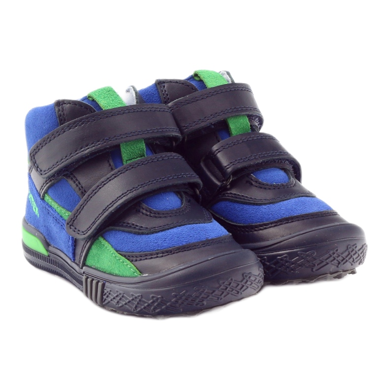 Botín piel azul marino/azul con velcro Bartek 91756 4