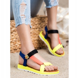 SHELOVET Sandalias de moda con velcro multicolor 1