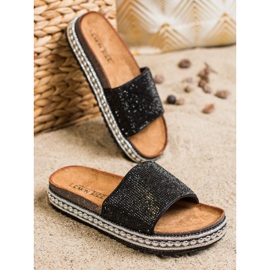SHELOVET Zapatillas de cristal de moda negro 2