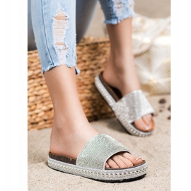 SHELOVET Zapatillas de cristal de moda plata 3