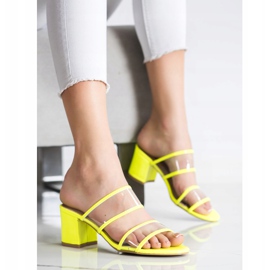 Small Swan Pantuflas Con Tiras Transparentes amarillo 2
