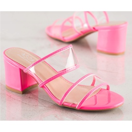 Small Swan Pantuflas Con Tiras Transparentes rosado 1