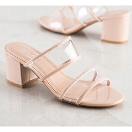 Small Swan Pantuflas Con Tiras Transparentes beige 1