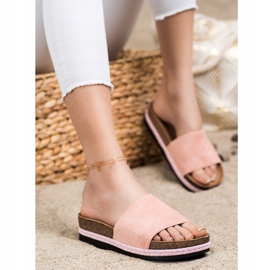 SHELOVET Zapatillas de ante en la plataforma rosa 1